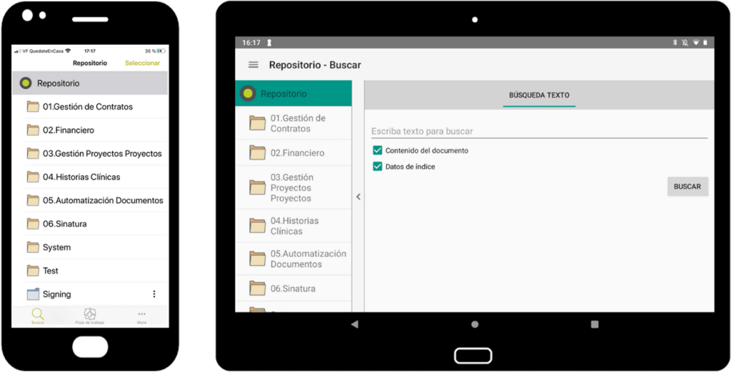 screenshot app movil tablet